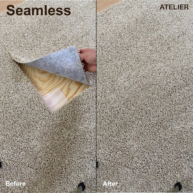 Atelier Luxury Carpet Tiles/Squares (40sf) ($3.1/SF) - Plush - DIY Installation, Seamless Appearance, High-Density Padding, Machine Washable (Light Beige, 40sf (6 Tiles)) - Image 3